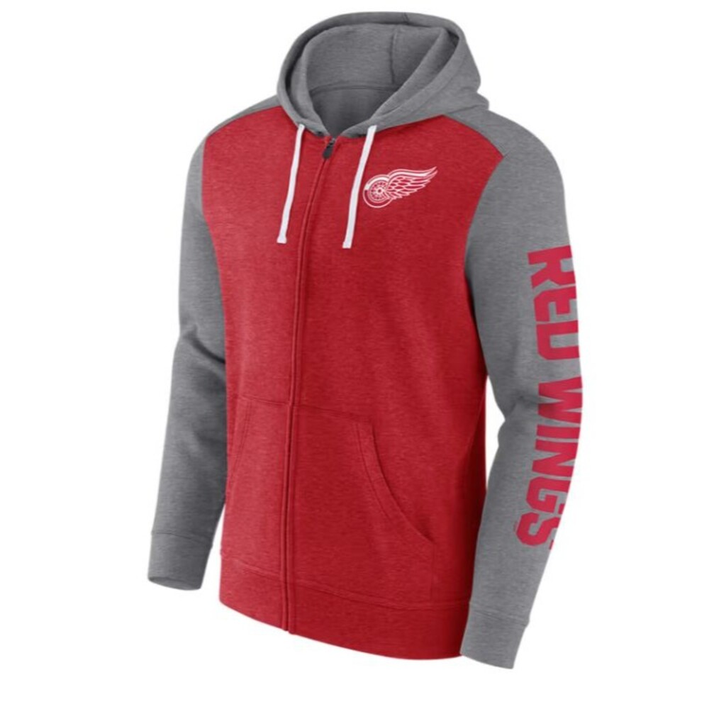 NHL Detroit Red Wings Cotton Red Full-Zip Hoodie - Medium